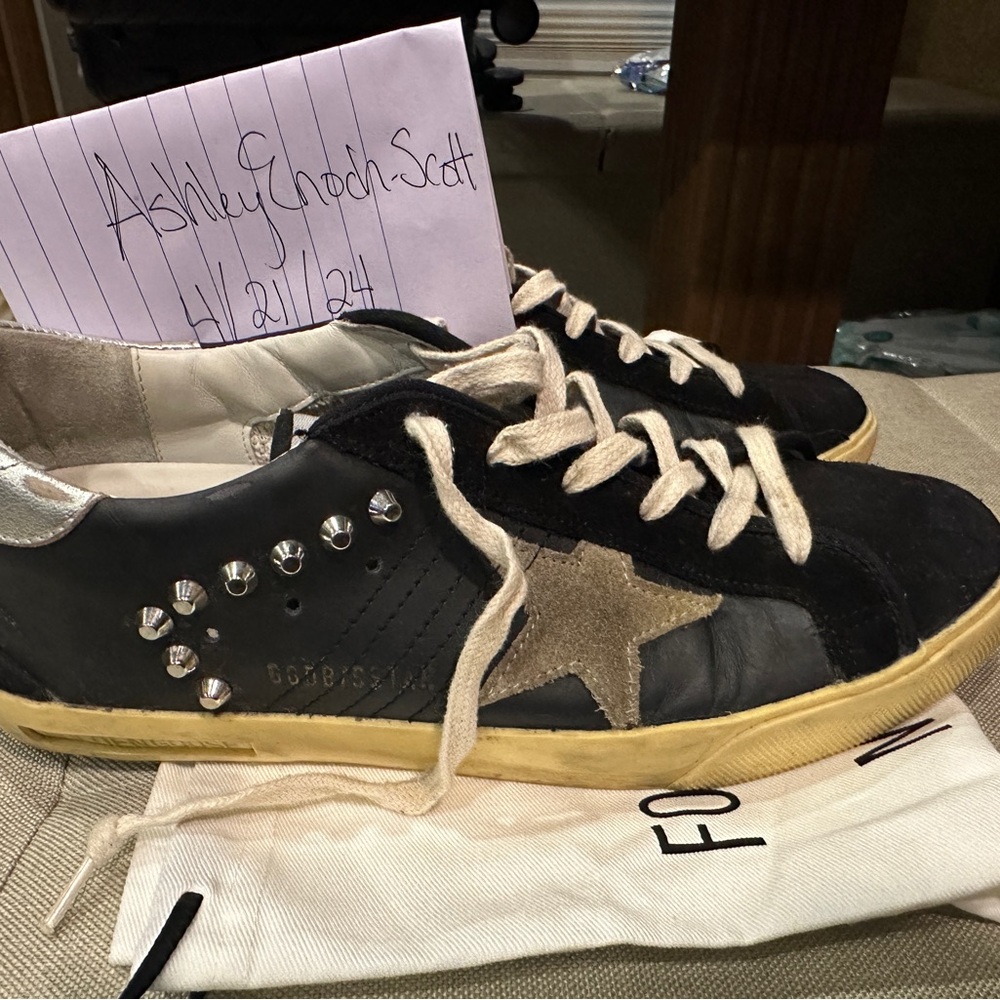 Golden Goose Super-Star size 40 EUC Black/Silver - Picture 9 of 12